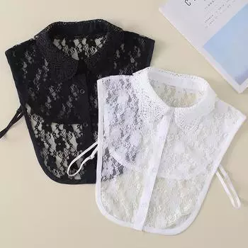 Fake Collar Women S Lace Jacquard Collar Shirt Chiffon Sweet Style Versatile Sweater Collar B586 B586 White