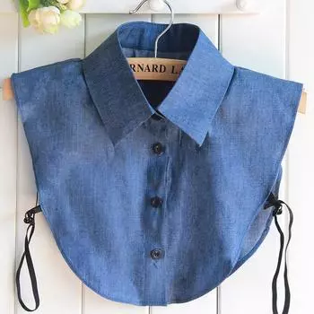 Fake Collar Women S Shirt Versatile Square Collar Vintage Denim Fake Collar Shirt Collar