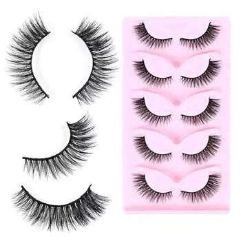 Fake Eyelash Anime Eyelash 5 Pairs Little Devil Eyelash Natural Day Makeup Manga Eyelash Transparent Strap Eyelash