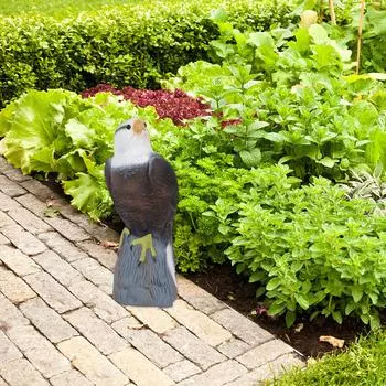 Fake Owl Statue Owl Decoys To Scare Birds Away Realistic Owl Scarecrows Bird Deterrents With Light And Sound Bird Repellents красный
