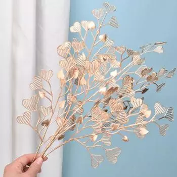 Поддельное растение, Невыцветающая декоративная композиция, полезная, без увядания, освежающая имитация ветки, свадебное украшение золотистый