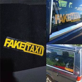 FAKE TAXI Автомобильная наклейка Поддельное такси Drift Sign Забавная автомобильная наклейка Виниловая наклейка Декор Желтый