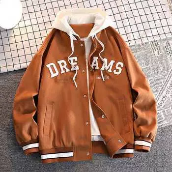 Fake Two Jackets Мужское пальто весна и осень Модный бренд мужской ветрозащитный топ с капюшоном M