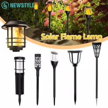 Факелы на солнечных батареях, мерцающее пламя на солнечных батареях, водонепроницаемые фонари на солнечных батареях, подвесные светильники, декор для сада, двора, патио, праздник