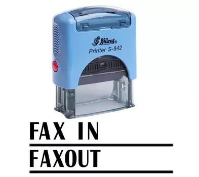 ФАКС В ФАКСАУТ Самостоятельная чернильная резиновая печать Офисная стационарная индивидуальная блестящая печать Impression Area 14 mm x 38 mm красный