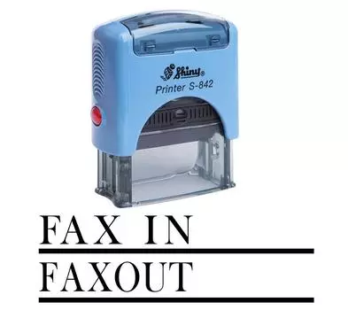 ФАКС В ФАКСУТЕ Самоклеящаяся резиновая печать на заказ Блестящая офисная стационарная печать Impression Area 14 mm x 38 mm красный