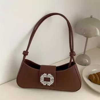 Фактурная французская маленькая женская сумка 2024 года, новая модная сумка в иностранном стиле, простая атмосфера, сумка-мессенджер через плечо для женщин чёрный