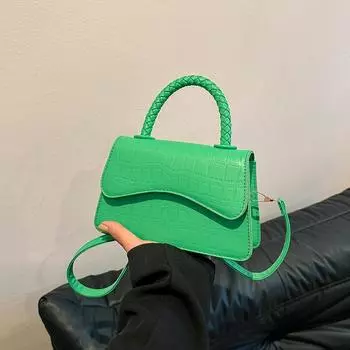 Фактурная нишевая женская сумка 2024 года, новая модная универсальная маленькая квадратная сумка на одно плечо чёрный