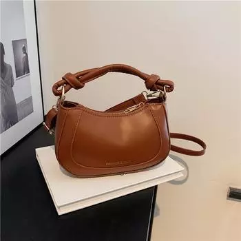 Фактурная переносная сумка-седло женская весна 2024 года, новая модная сумка через плечо, сумка-мессенджер в иностранном стиле чёрный