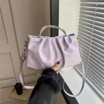 Фактурная плиссированная сумка-облако женская весна-лето новый нишевый дизайн сумка-мессенджер универсальная сумка с инкрустацией из бриллиантов чёрный