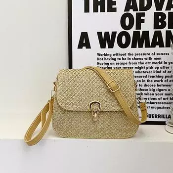 Фактурная соломенная сумка-седло женская весна-лето 2024 года, новая модная сумка через плечо, сумка-мессенджер в иностранном стиле