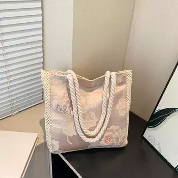 Фактурная сумка большой вместимости женская сумка 2024 новая сумка для поездок на работу красивая летняя модная сумка через плечо с косым ремнем золотой