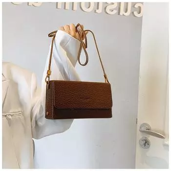 Фактурная сумка-мессенджер для женщин 2024 года, новая модная сумка через плечо в стиле ретро, универсальная, в иностранном стиле, маленькая квадратная сумка 20*5.5*11