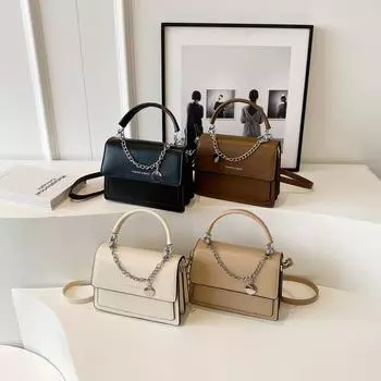 Фактурная сумка женская 2024 корейская версия весна новая женская сумка ins портативная маленькая квадратная сумка одно плечо сумка-мессенджер tide чёрный