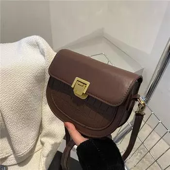 Фактурная сумка женская осень и зима 2024 новая модная сумка-мессенджер ретро модная сумка через плечо сумка-седло прилив белый