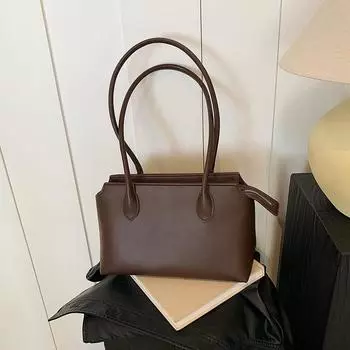 Фактурная вместительная сумка-тоут в стиле ретро для женщин 2024 года, новая модная универсальная сумка через плечо для поездок на работу чёрный