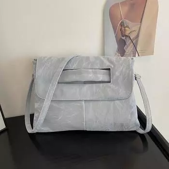 Фактурная женская сумка 2024 года, весна-лето, новая сумка подмышку, модная и простая сумка-клатч, большая вместительная сумка через плечо чёрный