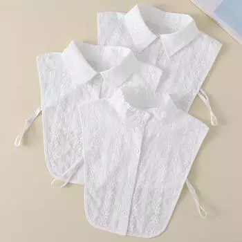 Фальшивый воротник женский с острым вырезом жаккардовый круглый вырез воротник женский воротник стойка воротник хлопок белый B525