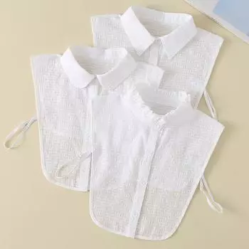 Фальшивый воротник женский с острым вырезом жаккардовый круглый вырез воротник женский воротник стойка воротник хлопок белый B507