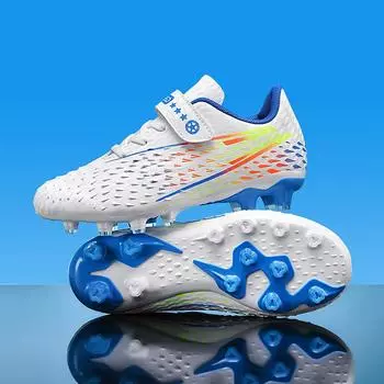 Falcon children s Velcro football shoes boys and girls game broken nails primary and secondary school students free lace-up professional training 30