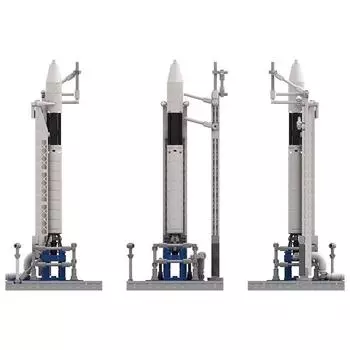 Falcon Launch Pad Saturn V Scale MOC Building Block Set Falcon 9 Rocket Space Satellite Vehicle Детский подарок