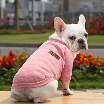 Fall and Winter New Arrival Knitting Sweatshirt Heattech Plaid Pet Clothing Casual Dog Clothes Export Pet Supplies Pink S Bust size 35 back length 25cm