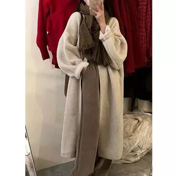 Fall and Winter Women s Sweater Premium Sense Long Sweater Loose Design Niche Lazy Windbreaker Cardigan Jacket Tops One Size розовый