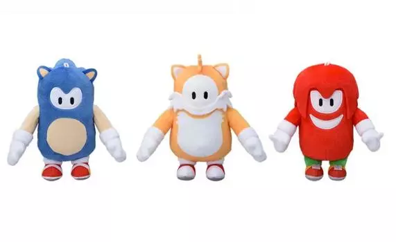 Fall Guys Sonic Collabo Ver Plush Doll 3 Types Complete Set SEGA With Tag