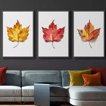 Fall Leaf Watercolor Posters and Prints Autumn Leaves Wall Art HD Pictures Canvas Painting Living Room Home Aesthetic Decoration 21x30cm No Framed