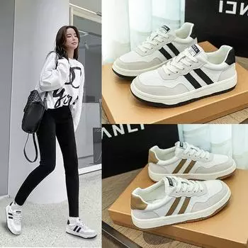 Осенняя спортивная повседневная обувь с круглым носком, женская обувь больших размеров 35 чёрный