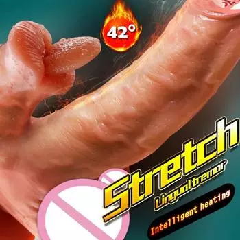 Фаллоимитатор, секс-игрушка, вибратор для женщин, стимулятор клитора, огромный большой электрический телескопический пенис, мягкий фаллоимитатор, вибратор, женские мастурбаторы Wired remote control