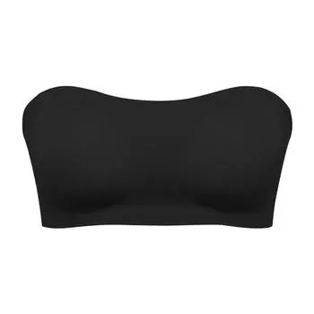 FallSweet без бретелек пуш-ап бюстгальтер топ-труба женские бесшовные большие размеры нескользящие бюстгальтеры без бретелек беспроводные бюстгальтеры сексуальный бюстгальтер крест на спине женское нижнее белье S чёрный