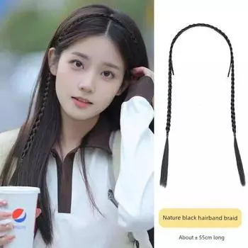 False Braids Braid Ponytail Women s New Hair Band Braid One Internet Celebrity Dreadlocks Ethnic Style Headdress Hair Band False Braids Braid Hair band Braid-Nature Black