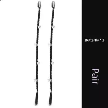 False Braids Children s Sexy Ponytail Cable Stitch Long Braid Hair Accessories Net Red Braid Buckle Dreadlocks Boxing Braid Wig Butterfly buckle 2