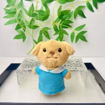 Families Sylvanian Wearing Clothing Dog Toy Plush Stuffed With Pp Filling Cotton Blue Dress