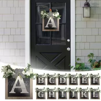 Фамилия круглый год венок для входной двери, декоративные подвесные таблички перед дверью