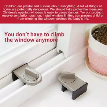 Family Protection Safety Adjustable Sliding Window Locks Stop Aluminum Alloy Security Lock With Keys Safety Home Safety Latches