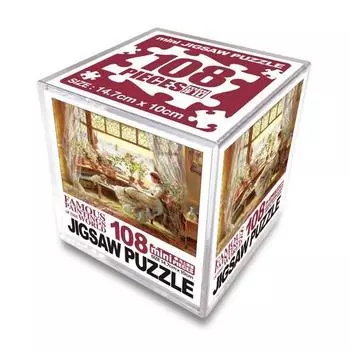 Famous painting girl reading by the window cube jigsaw puzzle, Korean popular puzzles