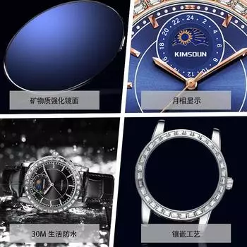 Famous watch with diamond sun pattern watch waterproof watch men s automatic mechanical watch
