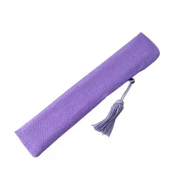 Fan Bag Made in Japan Kyoto Crepe Plain Fan Holder Fan Cover Case Unisex Purple [Nagomiya] 22.5cm