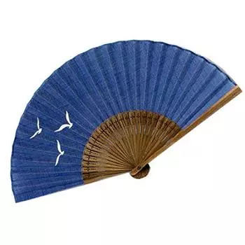 Fan Cloth Fan Karaki Seagull (5814 Blue)