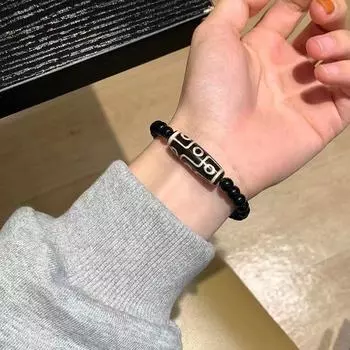 Фэн-шуй Амулет Девятиглазый Тибетский Агат Тибетские Бусины Ожерелье Агат Подвеска Ожерелье Ювелирные Изделия Подарок