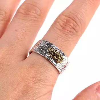 Фэн-шуй Pixiu Подвески Кольцо Амулет Богатство Кольцо на удачу Резьба из Священного Писания