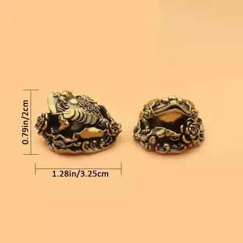 Фэн-шуй Жаба Деньги Латунь Богатство Китайская Фортуна Золотая Лягушка Украшение Домашнего Офиса Удача Подарки Настольный Орнамент 1Pc