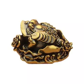 Фэн-шуй Жаба Деньги Латунь Богатство Китайская Фортуна Золотая Лягушка Украшение Домашнего Офиса Удача Подарки Настольный Орнамент