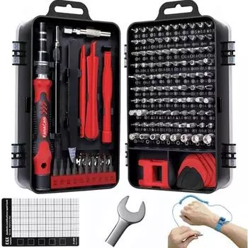 FANACAN 160in1 Precision Screwdriver Set Magnetic Screwdriver Torx Flathead Triangular Hexagonal Phillips Star-shaped Y-shaped Screwdriver Compatible