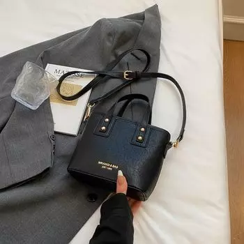 Fancy Autumn and Winter Best Selling Super Popular Satchel Crossbody Bag Black without pendant