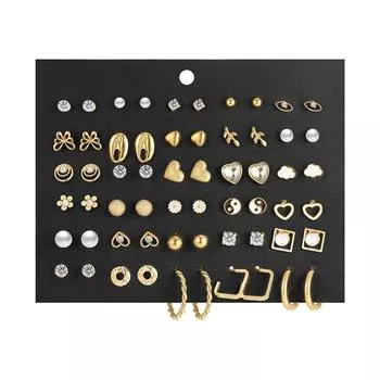 Fancy Golden Cold Sex Style Special-Interest Design Women s Circle Gold -30 pairs