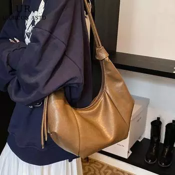 Fancy Large Capacity Bag for Women 2025 New Arrival Super Hot Can Be Praised Croissant Special Interest Light Luxury Crossbody Dumpling Bag Brown