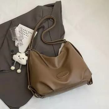 Fancy Large Capacity Bag Women s 2025 New Arrival Super Hot Light Luxury Minority Backpack Work Clothing Crossbody Tote Bag Khaki with pendant